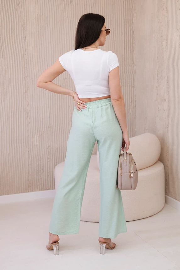Viscose wide-leg trousers light mint