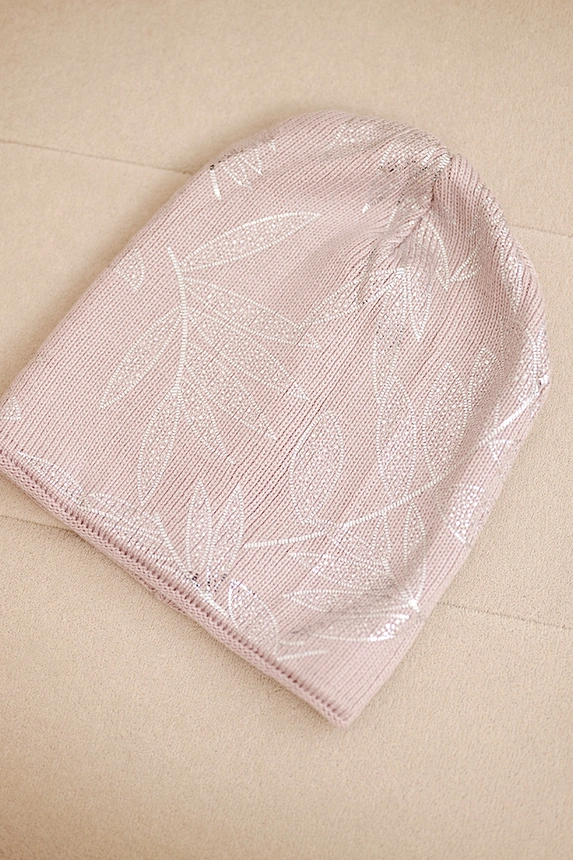 Dámská zimní čepice z vlny s dvojitým ohrnovacím lemem K426 oranžová