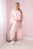 Cotton sweatshirt pants set powder pink