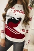Christmas motif sweater ecru