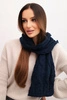 Women's classic wool scarf with cable knit KN22 navy