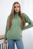 Sweater with turtleneck dark mint 