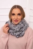 KN15 Damen Snood grau+schwarz