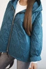 Women's quilted jacket with a hood sea green