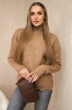 Sweater with decorative frill Camel