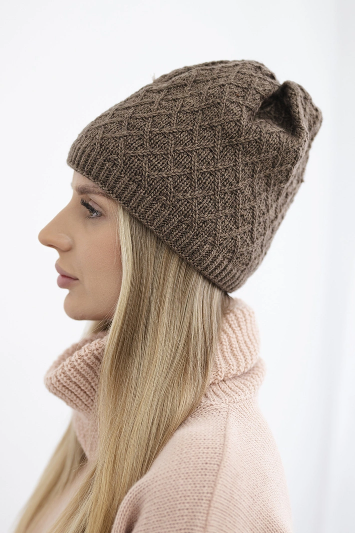 Cap with fleece Kratka K204 brown