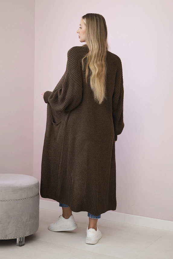 Sweater long cardigan brown