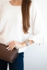 Women's sweater with decorative cuff beige