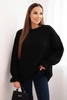 Women's sweater with a blend of mohair and wool in a loose fit black