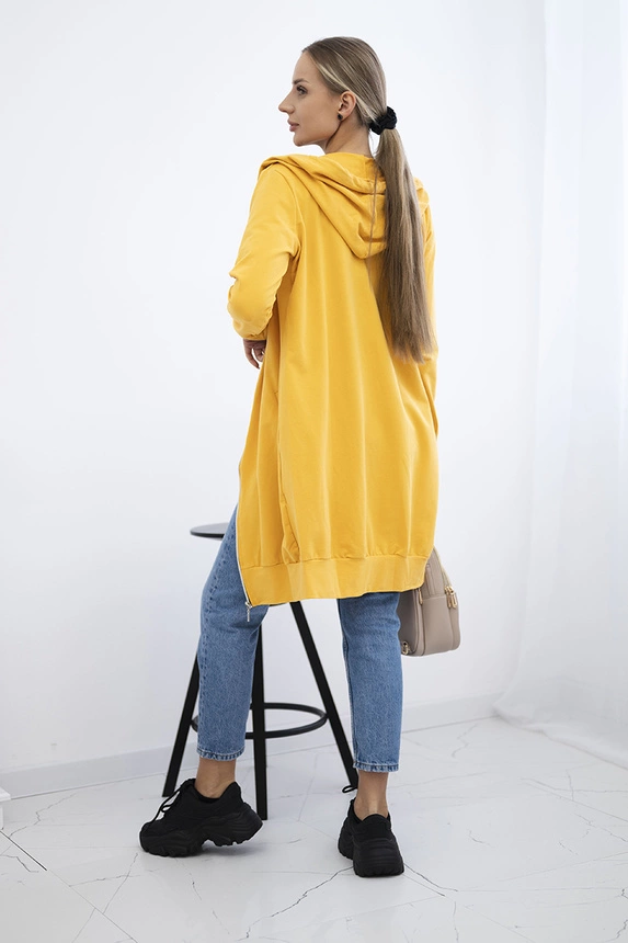 Hooded dress with a hood mustard