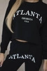 Atlanta bedrucktes Set schwarz