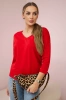 V-neck blouse red