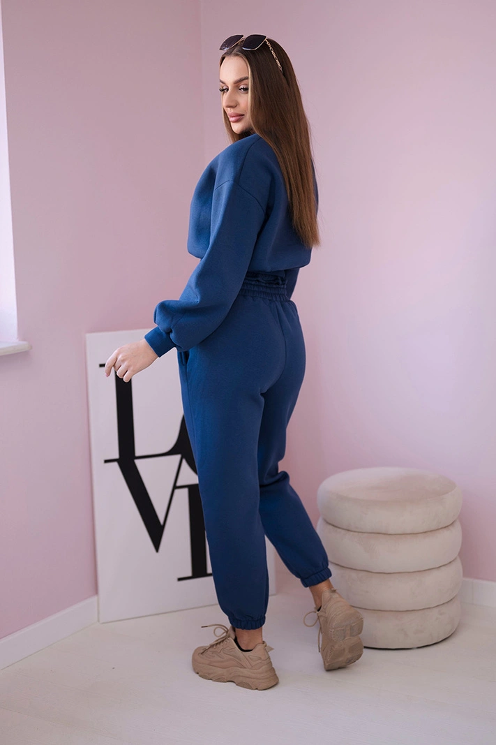 Isoliertes Set mit kurzem Denim-Sweatshirt
