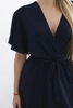 Dress with a plunging neckline navy blue