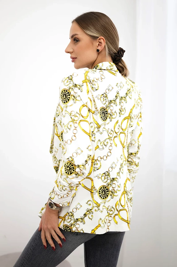 Jacke aus Baumwolle mit buntem Print ecruecru+gelb