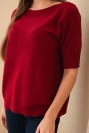 Women's short-sleeve viscose sweater maroon