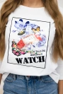 Halenka s grafikou 3D Watch bílá