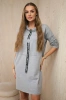Kleid mit Krawatte grau