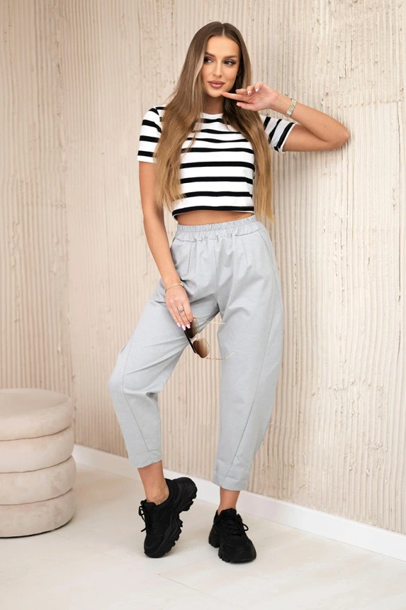 Trousers with pockets Summer Punto grey