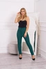 Creased trousers dark green