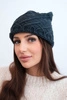 Women's winter wool hat with decorative knit K403 graphite