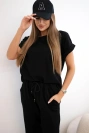 Baumwoll-Set Bluse + Hose schwarz
