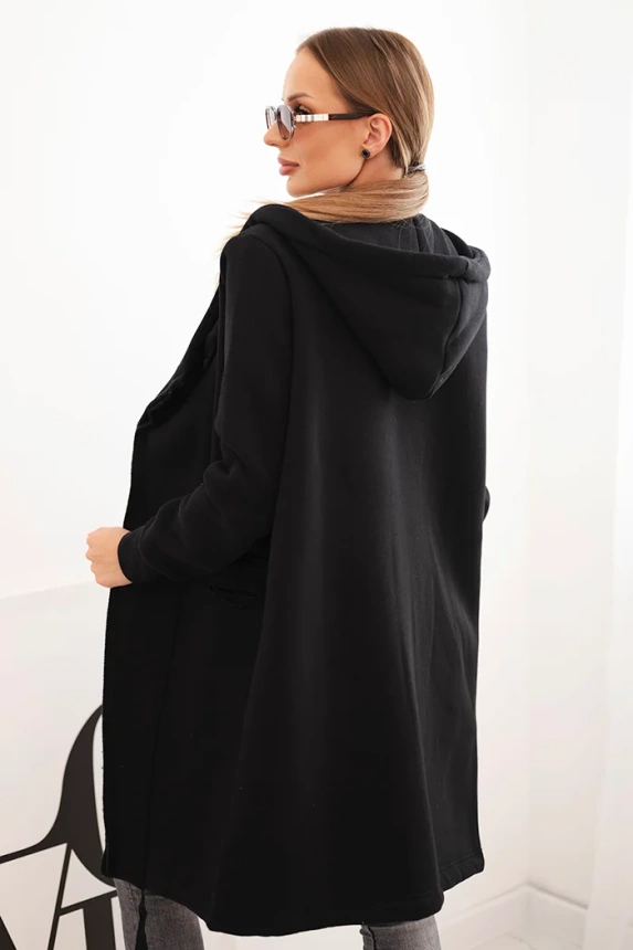 Insulated cape with a hood black