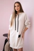 Hooded dress buttery fabric beige