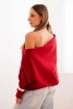 Damenpullover aus Viskose asymmetrisch Batwing bordeaux