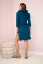 Kleid mit längerem Rücken und buntem Print marine