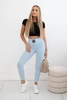 High waisted ribbed leggings blue