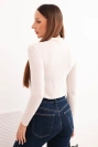 Women's cashmere turtleneck long sleeve blouse light beige