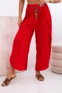 Damenhose aus Viskose mit Beinschlitz rot
