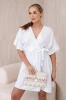 Muslin dress with waist white