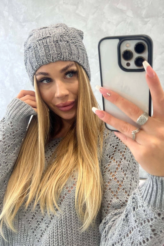 Fleecová čepice Justyna K253 tmavě šedá