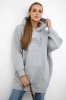 Insulated sweatshirt with embroidered inscription oversize gray