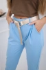 Punto trousers with belt blue