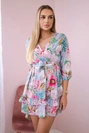 Floral dress tied at the waist purple