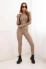 Women's set made of ribbed viscose with long sleeves and leggings fango