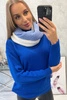 KN14 Zweifarbiger Snood für Damen blau+weiß