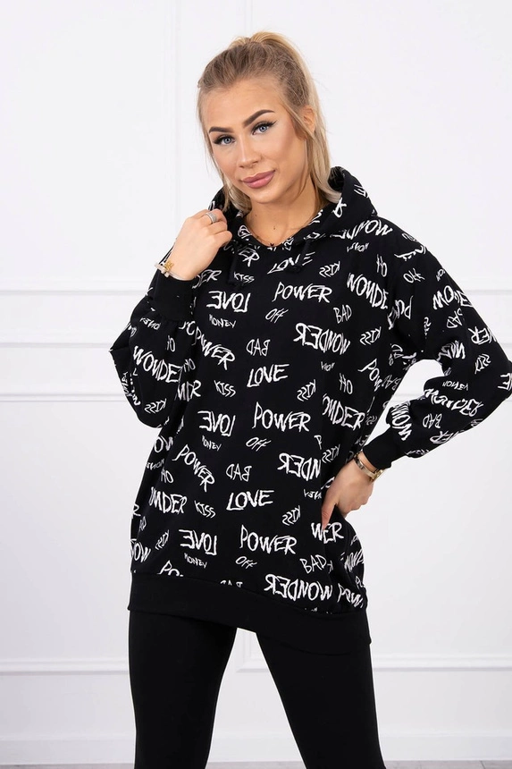 Bluza z napisami czarna