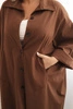Plus Size women's cardigan Punto with cotton and buttons chocolate