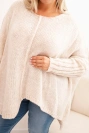 Damenpullover Plus Size aus Acryl mit lockerer Passform und 3/4-Ärmeln beige