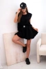 Women's butter set with a sleeveless blouse and wide-leg shorts black
