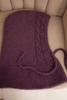 Women's hooded cap with tie and braided weave dark purple