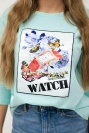 Blouse with graphics 3D Watch mint