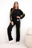 Women's tracksuit set Masełko with stripes and a loose sweater black