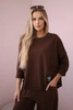 Cotton sweatshirt pants set brown