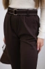 Viscose trousers with a fine pattern brown