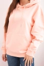 Damen Hoodie aus Baumwolle mit Kapuze und Kängurutasche lachsfarben